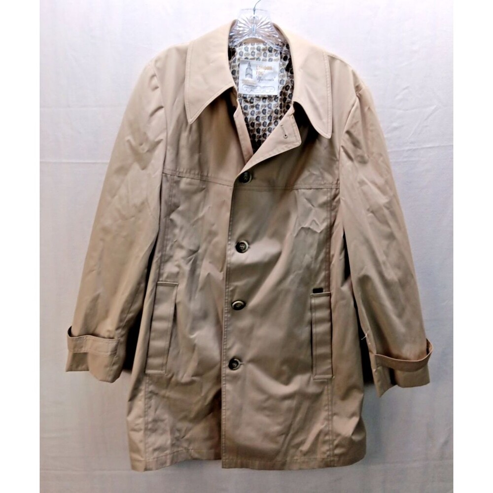 Vintage London Fog Maincoats Trench Coat Men’s Size 38 Classic Rain/Belted